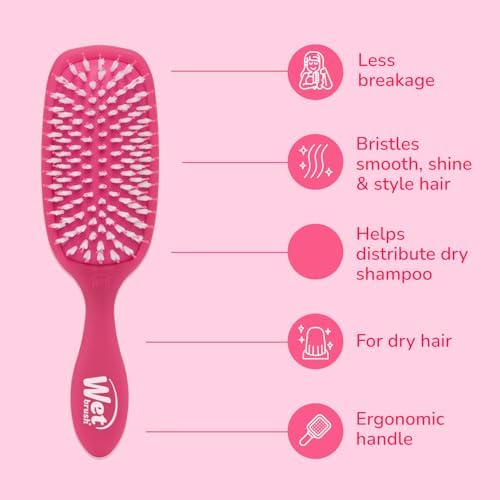 Wet Brush Smooth Styler Hair Brush, Pink Frost, Exclusive Ultra-soft IntelliFlex Bristles, Synthetic Boar Bristles, Shiny And Smooth, For All Hair Types, For Women, Men, Wet And Dry (Pack of 2) - Image 4
