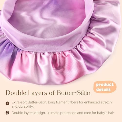 YANIBEST 2 Pcs Baby Satin Bonnet for Sleeping, Toddler, Kids - Image 3