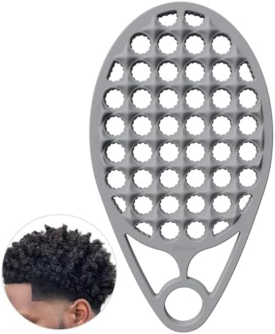 KOUPA Magic Silicone Curly Hair Brush, One Piece Twist Curl Comb for Afro Curls, Washable Hair Tool for Men Women, Grey, 1 Piece by WelcometoKOUPA