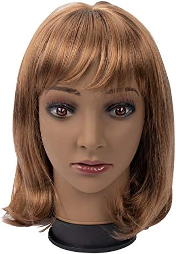 BHD BEAUTY Bald Mannequin Head Brown Female Professional Cosmetology for Wig Making, Display wigs, eyeglasses, hairs with T pins 21'' - Image 3