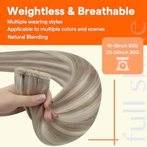 Full Shine Weft Hair Extensions Human Hair Straight for Wedding 22 Inch 80g - Image 4