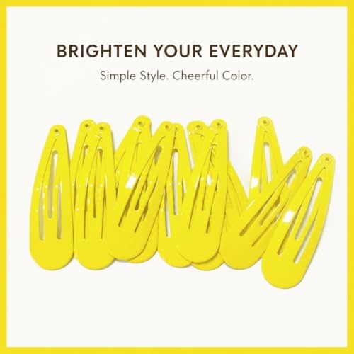 Yellow Hair Clips for Women, 2 Inch Metal Snap Clips 40 Pack - Image 3