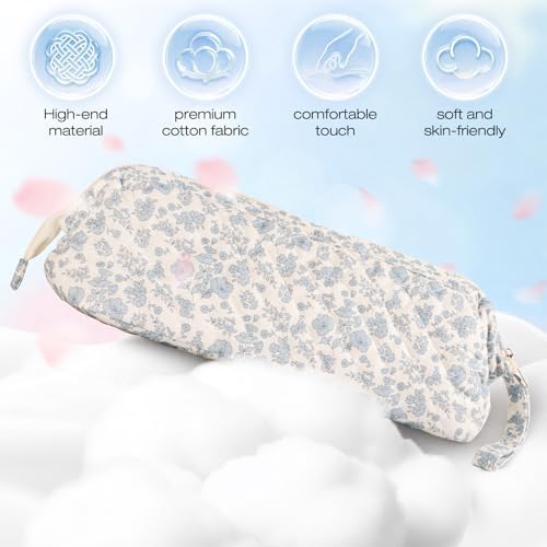 Quilted Hair Tool Travel Bag, Shark Flex Style Travel Case For Dyson Hair Dryer Airwrap Bag, Curling Iron Bags Quilted For Shark Dyson Revlon Organizer Accessories (Blue flowers) - Image 5