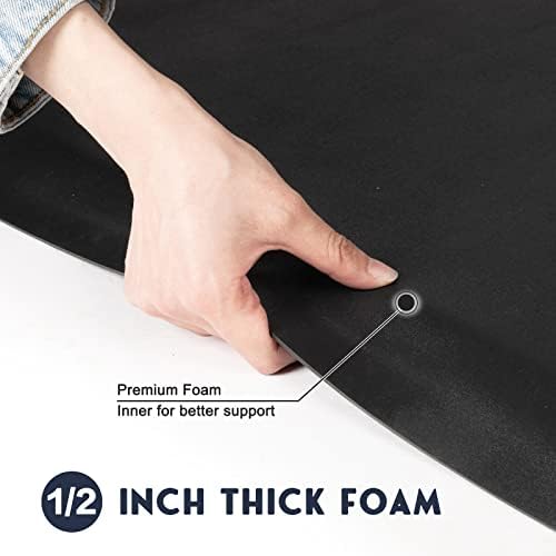 OmySalon 4'x5' - 1/2'' Thick Salon Anti Fatigue Mat for Hairstylist Standing, Barber Floor Matt with Circle Cut Out for Styling Chair, Hair Cutting Hairdressing Equipment - Image 2