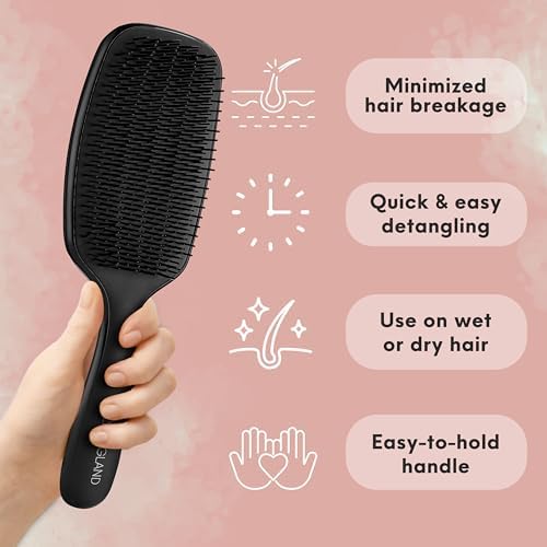 Black Detangling Brush - Wet & Dry Hair Brush for 2c, 3c, 4c Curly Hair - Image 3