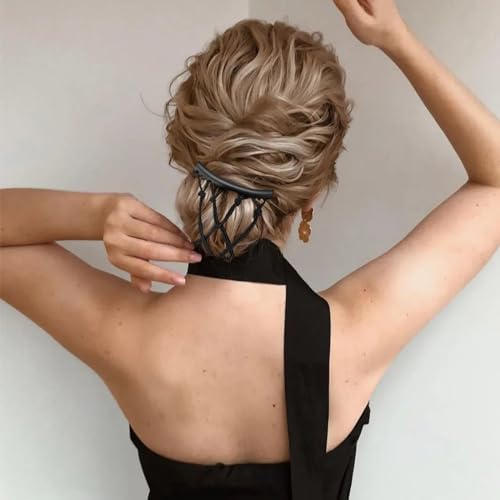 5 Pieces Stretchy Magic Hair Comb Adjustable Elastic Comb Clip for Women Girls No Crease Hair Pins Vintage Bun Maker for Curly Thick Wavy Hair Ponytail - Image 6