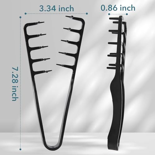 Texture Comb,Volumizing Fluffy Texture Styling Comb,Men’s Voluminous Wide-Toothed Hair Comb,Wide-Tooth Texturizing Styling Tool for Volume & Fringe Parting,Textured Grip Tool for Men (Black) - Image 2