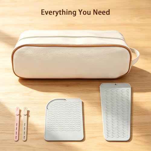 Hair Tools Travel Bag 5-Piece Set, Beige - Image 3
