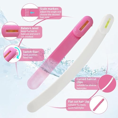 Professional Hair Cutting Kit for Women Gifts, Easy-to-Use Split Ends Hair Trimmer, DIY Home Hair Cutting Tools for Bangs, Layers, Bobs, Practical Hair Cutting Clip, Pink - Image 6