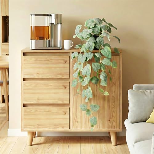 Artificial Plants Indoor - 2Pc Fake Hanging Plants with Pots, Modern Faux Pothos Ivy Plant for Outdoor, Artificial Silk Plant Greenery for Home Window Shelf Decor, White Green 33In - Image 5