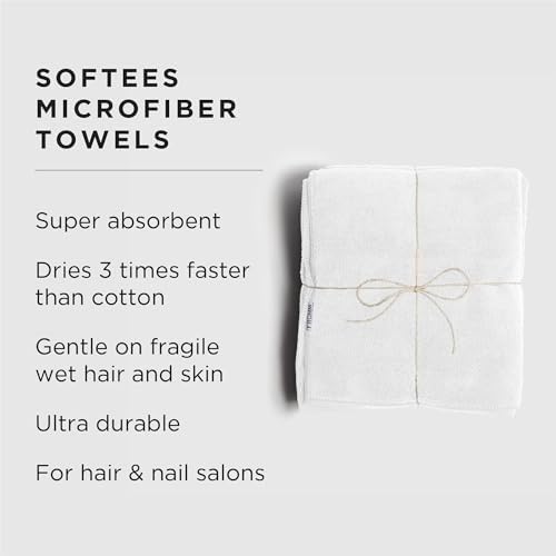 Fromm Softees Microfiber Hair Towels, Fast-Drying, 10-Pack, White - Image 2