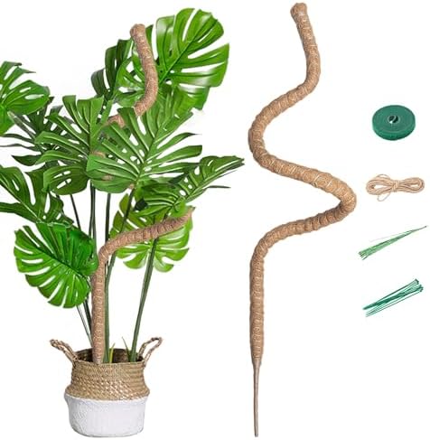 Mcbazel 63 Inch Moss Pole for Plants Monstera, Monstera Plant Support Stick, Bendable Moss Poles Plant Support Stick for Climbing Plants, Stick Support Stake Kit for Potted Plants, Pothos,Philodendron by Mcbazel