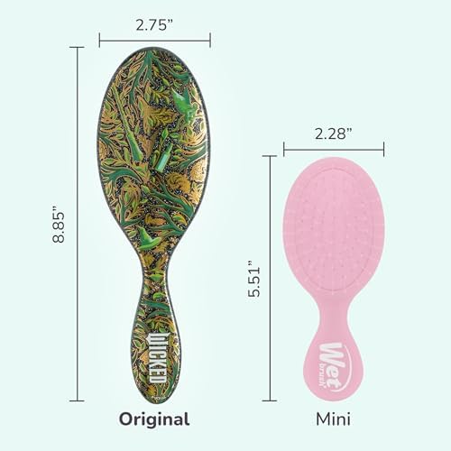 Wet Brush Original Detangler Hair Brush Elphaba (Wicked For Good) Kit - Ultra-Soft IntelliFlex Bristles - Detangling Brush Glides Through Tangles For All Hair Types (Wet & Dry) - 1 Brush & 1 Bow - Image 6