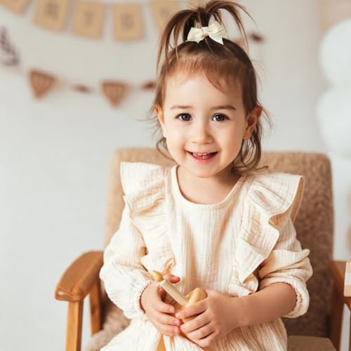 40Pcs Baby Hair Ties with Bows Elastic Ponytail Holders Small Hair Accessories for Kids Toddlers Infants (Mixed color 3) - Image 6