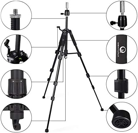 Wig Stand Tripod with Non-Slip Base Adjustable Mannequin Head Stand with Hook Heavy Duty Manikin Head Tripod (Pack of 12) - Image 2