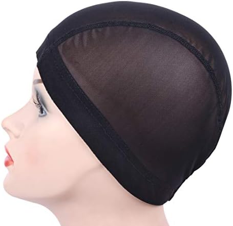 YANTAISIYU 2 Pcs/Lot Wig Caps Mesh Cap for Making Wig Stretchable Hairnets with Wide Elastic Band Mesh Dome Cap for Wigs (Black Mesh Cap M) - Image 6