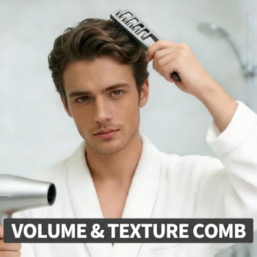 Texture Comb Set 2 Pack – Wide Tooth Volumizing Hair Comb, Anti-Frizz Root Lift Styling Tool, No-Pull Scalp Massager for Curly, Wavy, Thick Hair, ABS Plastic Non-Slip Grip - Image 3