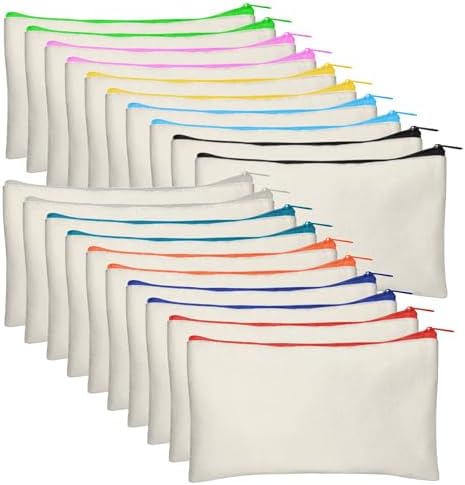 Legigo Blank Canvas Bags Zipper Pouch Makeup Bags Pencil Pouch Bulk by Legigo