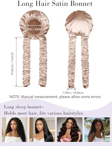Heatless Curl Satin Bonnet for Sleeping, No Slip Sleep Bonnet with Long Curling Ribbons for Braids & Long Hair - Image 5