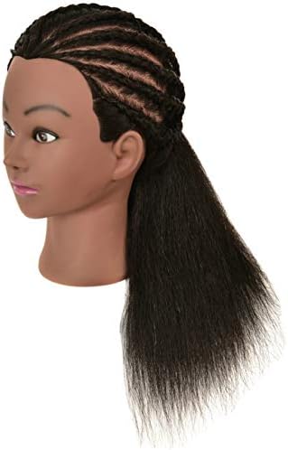 Real 100% Human Hair Mannequin Head with Stand for Hairdresser Practice Braiding Styling Cosmetology Manikin Doll Training Head - Image 5