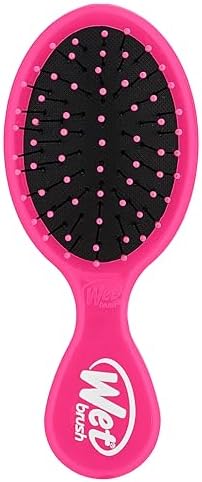 Wet Brush Mini Detangler Hair Brush, Pink - Detangling Travel Hair Brush - Ultra-Soft IntelliFlex Bristles Glide Through Tangles with Ease - Pain-Free - All Hair Types by WetBrush