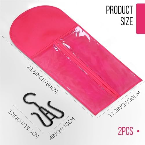 3PCS Wig Storage Bags With Hanger Hair Extension Holder Wig Holder for Multiple Wigs Bags Storage with Hanger Wig Hanger Rack for Multiple Wigs Hair Extensions, Wigs & Accessories(HOT PINK) - Image 2