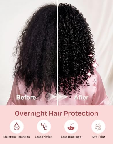 EverFoams Satin Curly Hair Bonnet for Sleeping Anti-Frizz - Image 4