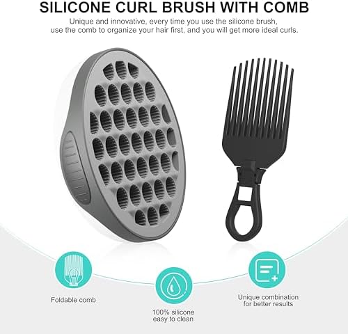 Silicone Twist Hair Brush, Magic Curling Hair Tool, Gray - Image 3