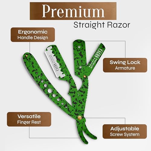 Facón Straight Razors for Men - Professional Barber Straight Edge Razor Kit with 100 Blades, Classic Stainless Steel Barbero Shaver for a Smooth & Precise Shave, Premium Barber Razor for Men's Shaving - Image 6