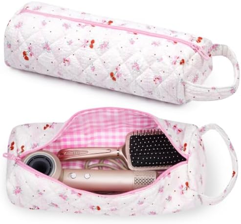 Hair Tool Organizer Travel Bag for Curling Irons & Dryers (Pink Cherry) by Bebykilemi