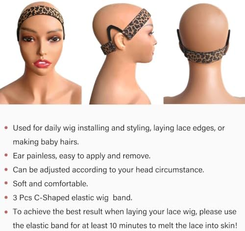 3Pcs Double-Sided C-Shaped Ear Cut Out Wig Edge Wrap Melting Band for Lace Front Wigs, Ear Free Painless adjustable Wig Band for Laying Edges and Styling - Image 5
