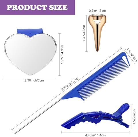 17 PCS Hair Parting Tools Set Round, Coldairsoap Stitch Braid Tool Finger - Image 2