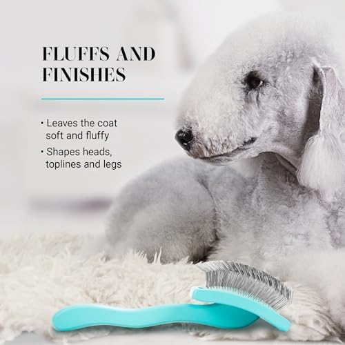 Chris Christensen Big G Dog Slicker Brush for Dogs (Goldendoodles, Labradoodles, Poodles), Groom Like a Professional, Fluff Detangle Style, Saves Time Energy, Teal, Large - Image 6