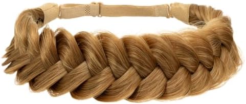 Synthetic Hair Braided Headband Classic Wide Strands Wedding Disorderly Fluffy Braids Wig Band Women Beauty Accessory by TOECWEGR