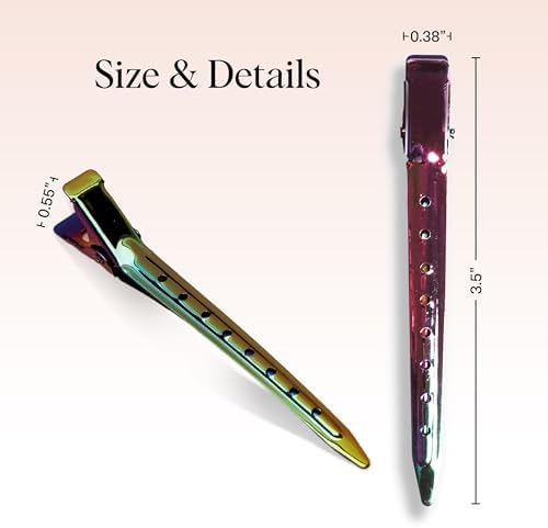 Kitsch Professional Alligator Clips for Hair Styling - Iridescent, 6 Pcs - Image 5