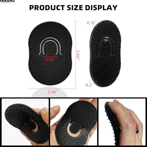 Soft 'N Style 2 Packs Pocket Palm Combs, Shampoo Comb, Massager Hair Brush Comb, Scalp Massager Brush Comb, Wave brush, Palm hair brush (Black) - Image 2