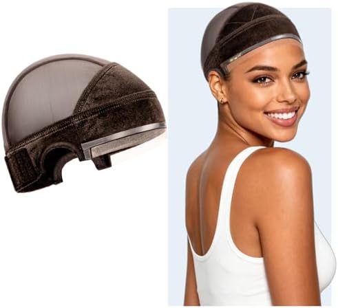 IsshinBeauty Wide Wig Grip Cap for Glueless Wigs: Ear Cutouts 2-in-1 Non Slip Wig Cap - Adjustable Breathable Cap for Secure and Comfortable Lace Front HD Wigs and Daily Glueless Styling (Brown) by IsshinBeauty