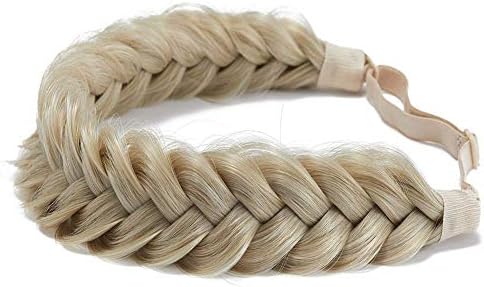 Synthetic Hair Braided Headband Classic Wide Strands Wedding Disorderly Fluffy Braids Wig Band Women Beauty Accessory - Image 2