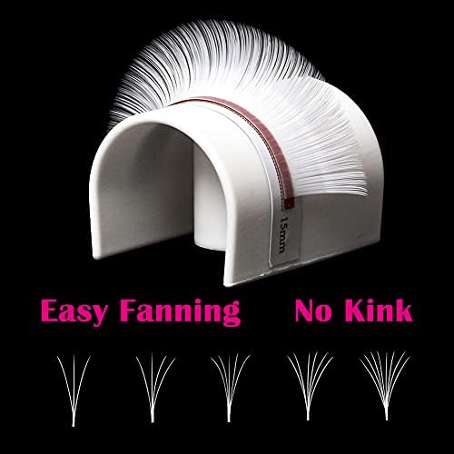 Eyelash Extension 0.07 Colored Easy Fan Lashes White D Curl Self Fanning Lashes Colored(White 0.07D, 15-20mm) - Image 6