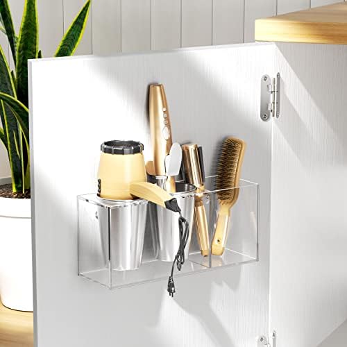 NIUBEE Hair Tool Organizer Wall Mount, Hair Dryer Holder for Bathroom,Clear - Image 2