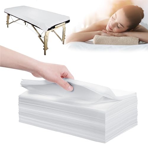 31" x 71" Disposable Bed Sheets for Massage Table Waterproof Massage Table Sheet Soft Non Woven Fabric SPA Bed Cover Breathable for Massage Beauty Tattoos 50PCS (White) by XATUMO