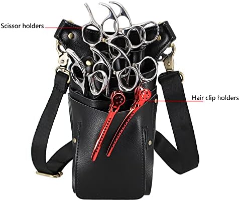 Scissors Bag, Leather Barber Hairdressing Scissor Shears Holster - Image 2