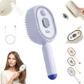 Electric Spray Air Cushion Massage Comb, Upgraded Rechargeable Steam Brush for Hair with Water Spray, Scalp Massage, Reduces Frizz, Self-Cleaning - Purple by Unknown