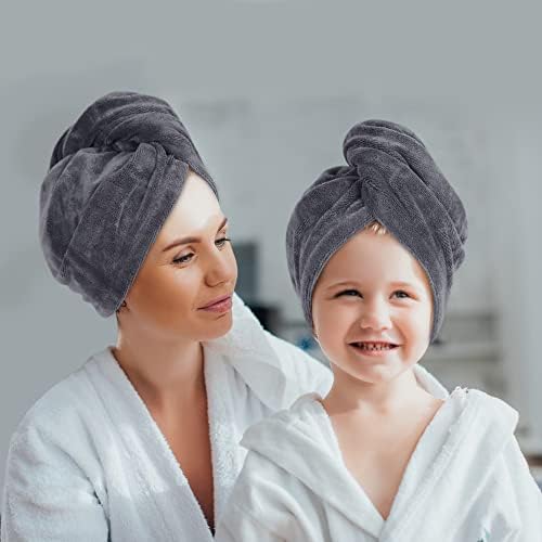 SINLAND Hair Drying Cap Hair Towel for Women 3 Pack Grey - Image 6