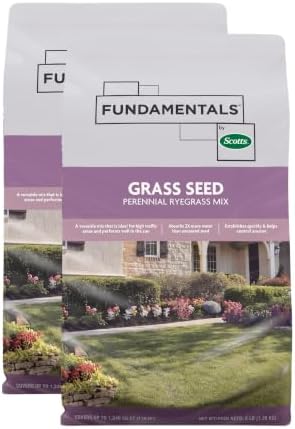 Fundamentals by Scotts Grass Seed Perennial Ryegrass Mix, Ideal for Sunny, High Traffic Areas and Erosion Control, 3 lbs. (Pack of 2) by Unknown