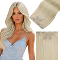 LaaVoo Invisible Human Hair Clip in Extensions Fine Ends 4PCS 16 Inch 85g by LaaVoo