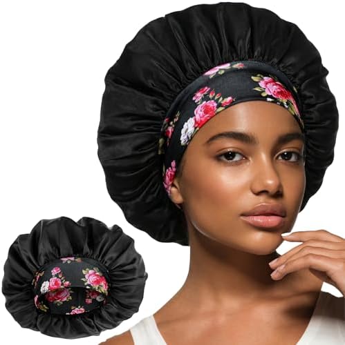 WLLHYF Silk Bonnet for Men, Satin Bonnet Elastic Band Silk Sleep Cap Soft Adjustable Hair Cap Hair Wrap for Women Sleeping by WLLHYF