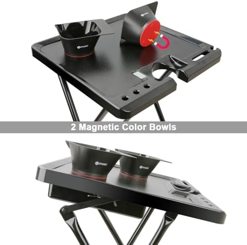 Folding Salon Rolling Tray Cart, Portable Mobile Workstation for Hairdresser, Esthetician & Tattoo Artist - Image 3
