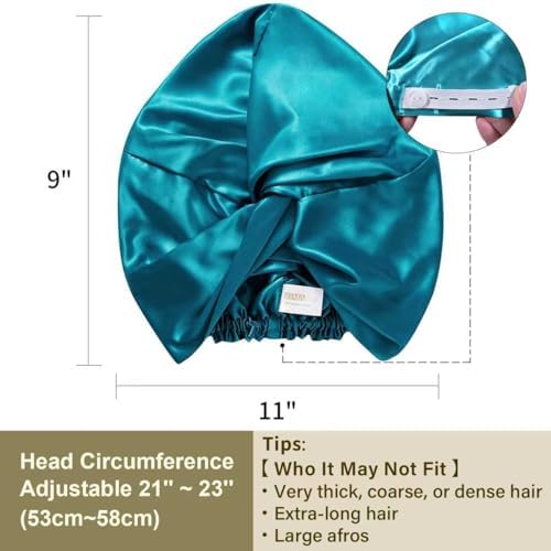 ZIMASILK 22 Momme 100% Mulberry Silk Bonnet for Sleeping Women, Turquoise - Image 5