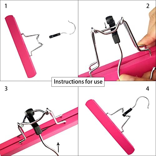2 Pcs Hair Extensions Hanger, Wooden Wig Storage Hair Hanger with Anti-Slip for Wigs (Pink) - Image 5